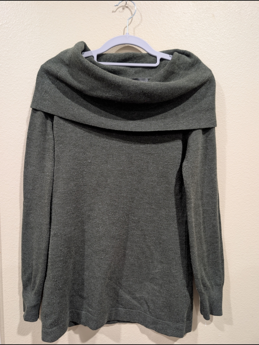 French Connection Dark Olive Cowl Neck Sweater